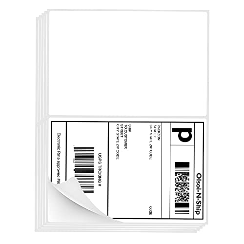 8-1/2"×5-1/2" Shipping Labels 60 Labels Sticker Paper for Laser/Ink Jet Printer mailing Labels 8.5"×11" White 2 per Sheet - size: 8-1/2"×5-1/2"(2-up), style: 30 sheets