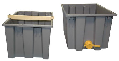 Mann Lake, Plastic Uncapping Tank, Gray, Multi-Purpose Honey Extraction & Straining Solution, Durable Polyurethane Build, Honey Gate Included