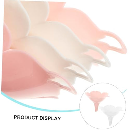 4pcs Plastic Funnel Set Creative Cherry Blossom Flower Shape Liquid Separator Smooth Oil Transfer Funnel for Kitchen Powder Dry Goods Multi-Purpose White