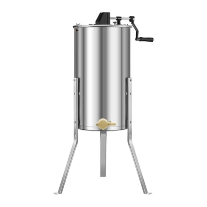 VEVOR Honey Extractor, 2 Frame Manual Honey Extractor with Transparent Lid, Stainless Steel Honeycomb Drum Spinner with Height Adjustable Stand,Honeycomb Extraction Centrifuge Equipment for Beekeeping - style: 2 Frame