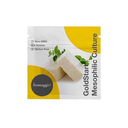 Fromaggio GoldStart Mesophilic Culture – Premium Starter Culture for Brie, Camembert, Gouda, Edam, Havarti, Blue and More | Vegetarian, Non-GMO, Kosher, Gluten-Free