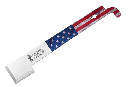 Frame Lifter and Scraper J Hook Tool Hive Tool Beekeeping Equipment (J Shaped:11 inch) (US Flag/Two Pcs) - color: US Flag/Two Pcs