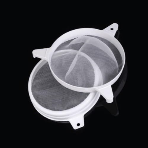 Homoyoyo Plastic Honey Filter Double Sieve Honey Strainer with Nylon Mesh Sturdy and Anti-Rust Beekeeping Tool