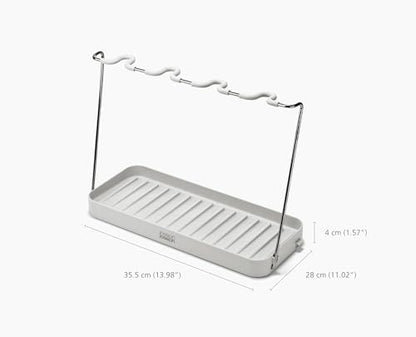 Joseph Joseph DrySmart Folding Stemmed Wine Glass Drying Rack, Space-Saving Draining Board Organizer, Made from Recycled Plastic - style: Wine Glass