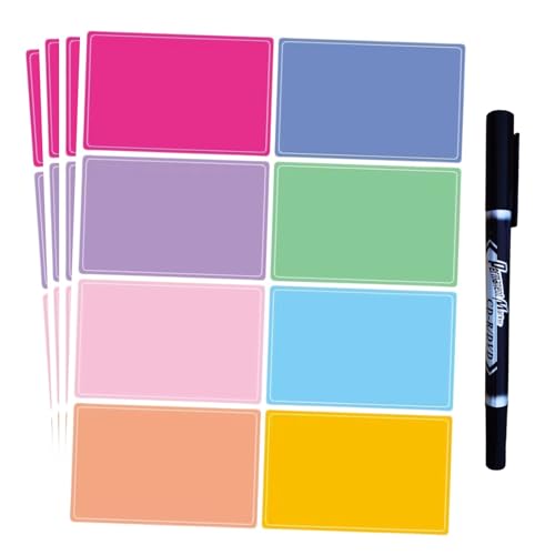 Waterproof Stickers Colorful Name Tags - 8 Colors Name Label Stickers with Pen for School, Classroom, Locker,Kitchen and Office - size: Name Tags