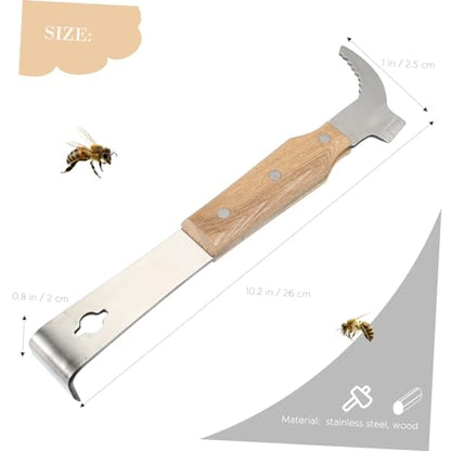 LIOOBO Beehive Frame Lifter Hive Cleaning Scraper Beehive Cleaning Tool Stainless Steel Beekeeping Equipment