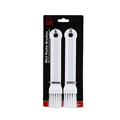 Chef Craft Select Plastic Mini Pastry Brush, 7 inches in length 1 inch width 2 piece set, White - size: 7 inches in length 1 inch width 2 piece set