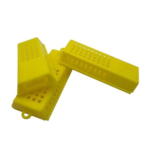 Queen Bee Cage 50Pcs Beekeeping Transport Cages Yellow Bees Queen Post Room Cage Plastic King Prisoner Bee Apiculture Tools for Beekeeping Supplies
