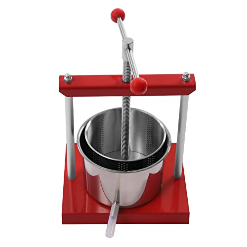Fruit Wine Press 1.6 Gallon Stainless Steel Manual Juice Maker | 100% Nature Juice Making, Apple Grape Berry Vegetables Crusher, Olive Oil Cider Wine Making Press Machine - color: 0.6 Gallon