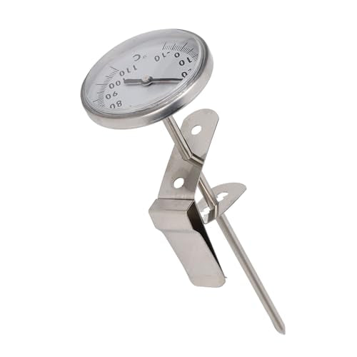Milk Thermometer For Steaming Milk, Water Temperature Thermometer 4.6cm Dial 12.5cm Probe Pot Thermometer with Bracket Water Thermometer For Frothing Milk Coffee Cheese Making