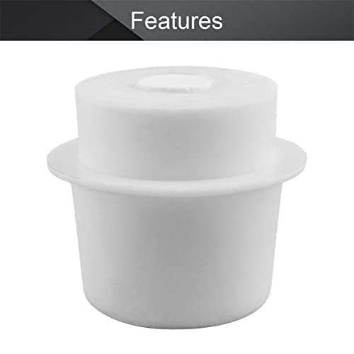 Othmro 1Pcs Drilled Rubber Stopper with Airlock, White Drilled Bungs Stopper with 1.57"-1.77" Hole for Fermentation Use, Homebrewing Beer Kombucha Airlock Stopper