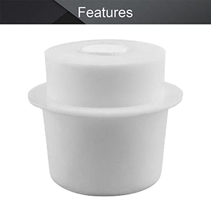 Othmro 1Pcs Drilled Rubber Stopper with Airlock, White Drilled Bungs Stopper with 1.57"-1.77" Hole for Fermentation Use, Homebrewing Beer Kombucha Airlock Stopper