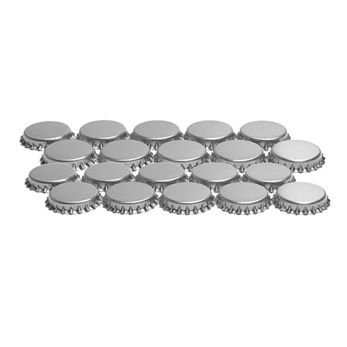100Pcs/Lot Beer Bottle Crown Caps Oxygen Absorbing Seal Beer Bottle Caps for Home Brewing(Silver) - color: Silver