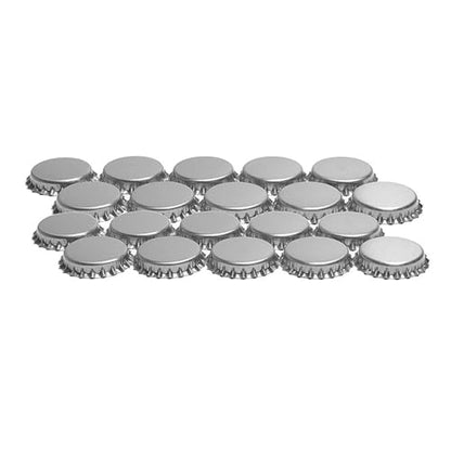 100Pcs/Lot Beer Bottle Crown Caps Oxygen Absorbing Seal Beer Bottle Caps for Home Brewing(Silver) - color: Silver