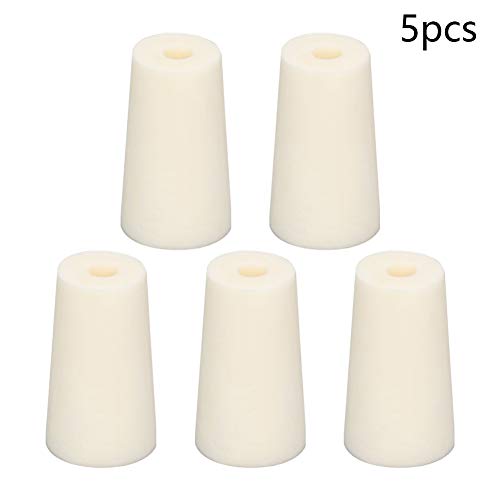 Othmro 5Pcs Drilled Rubber Stopper with Airlock, White Drilled Bungs Stopper with 0.79" Hole for Fermentation Use, Homebrewing Beer Kombucha Airlock Stopper