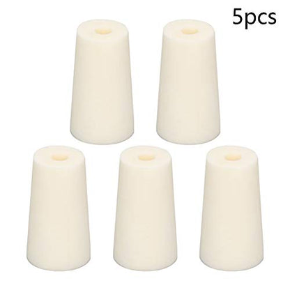 Othmro 5Pcs Drilled Rubber Stopper with Airlock, White Drilled Bungs Stopper with 0.79" Hole for Fermentation Use, Homebrewing Beer Kombucha Airlock Stopper