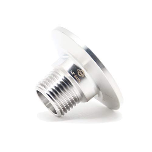 QiiMii 1.5 Inch Sanitary Tri Clamp to NPT 1/2" Male Tri Clover, SS304 - size: TC 50.5 x 1/2"