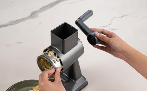 Zyliss Gourmet Drum Grater - Multipurpose Kitchen Grater for Vegetables, Hard Cheeses, Nutes, Fruits & Chocolates - Simplify Healthy Meal Prep - Shredder for Countertop Use - Single - style: Gourmet Drum