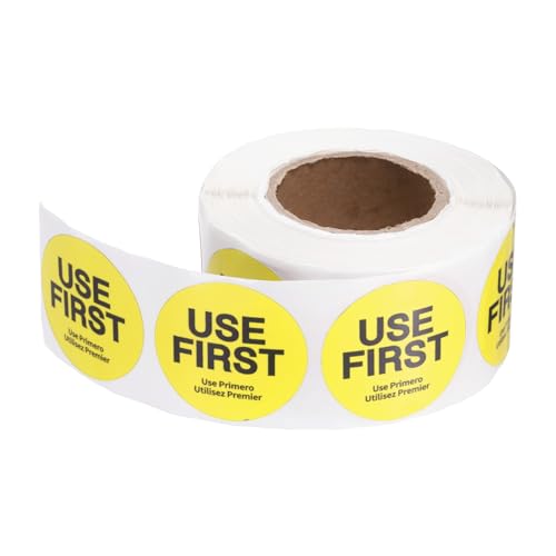 PATIKIL 500 Pcs USE First Stickers, 1.5 inch Round Use First Stickers Food Service Circle Inventory Control Adhesive Labels for Food Service Kitchen Restaurants Retail Storage Date, Yellow - color: Yellow, size: 1.5 Inch