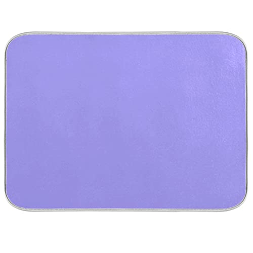 Dish Drying Mat for Kitchen Counter Absorbent Microfiber Dry Dishes Mats Drainer Counter Mat Lilac Drying Dish Pad 16 x 18 Inch for Countertops Decor - color: Lilac, size: 16 X 18 in