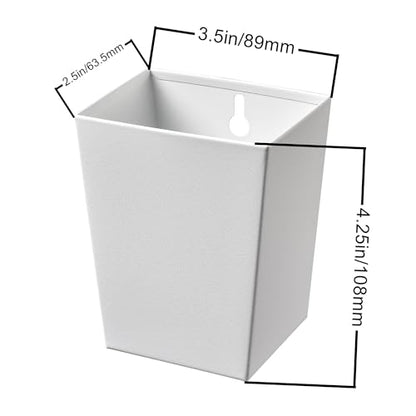 White Bottle Cap Catcher Wall-Mounted 3-1/2" Stainless Steel Cola Beer Top Bucket with Drain Opening Screw in Wood Post Fridge - color: White