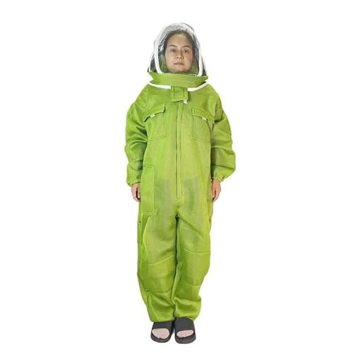 Bee Suit Beekeeping Cotton Suit Beekeeper Protection Clothing Safety Sting Proof Ventilated Anti Bee Jacket Attached Fencing Veil(XXXL) - size: XXXL