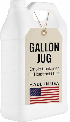 kitchentoolz 1 Gallon Carboy, White, High Density Polyethylene, Plastic Jug with Handle, Leak-Proof Lid, Dishwasher Safe, Made in USA, for Water, Brewing & Fermenting - size: 128 Ounces