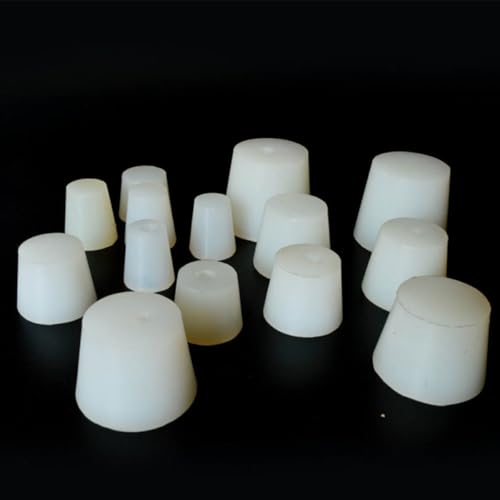 GALPADA Silicone Fermenting Airlocks and Plug Set for Home Brewing Wine Making, Conical White Wine Fermentation Valve with Hole Stopper, 3pcs Bubble Airlocks for Fermenters and Jars