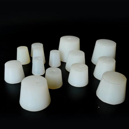 GALPADA Silicone Fermenting Airlocks and Plug Set for Home Brewing Wine Making, Conical White Wine Fermentation Valve with Hole Stopper, 3pcs Bubble Airlocks for Fermenters and Jars