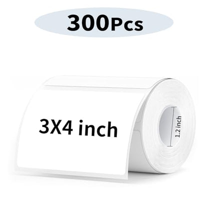 3×4 Inch White Thermal Labels,Waterproof Direct Thermal Label,300 Sheets per Roll with Perforated Lines - color: White, size: 3'' X 4''