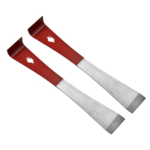 Hive Tool, 2PCS Stainless Steel Hive Scraper Tools with Red Handle - Beekeeping Equipment for Frame Lifting and Wax Scraping