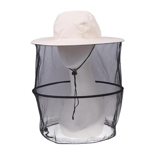 Beekeeping Hat 2pcs Beekeeping Hat with Hidden Net Mesh Repellent Bee Protection Men Women Outdoor Sunscreen Fishing Cap(Beige) - color: Beige