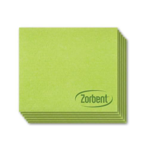 Zorbent Super Absorbent Towels 6 Pack, Green, Reusable Paper Towel Alternative, Lint Free Cleaning Cloth for Kitchen, Gym, Shoes, Travel, & Camping, Multipurpose Damp Duster, Spill & Mess Cleaner - color: Green, size: 6 Pack