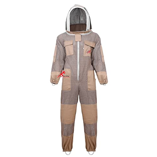 Euphoric Bee Suit - 3 Layer Fencing Veil Keeper With Gloves, Ventilated Sting Proof Beekeeper - style: Large