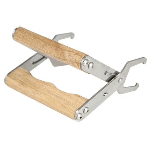 Beaupretty 3pcs Beehive Frame Holder with Wooden Handle and Stainless Steel Construction, Versatile Beekeeping Frame Lifter Tool for Honey Harvesting and Easy Operation, for Beekeepers