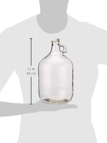 Home Brew Ohio 1 Gallon Glass Water Bottle Includes 38 mm Metal Screw Cap - style: 1pack 1 Gallon Growler