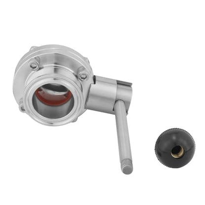 Sanitary Butterfly Valve Tri Clamp Valve with Handle 2" Tri Clamp Clover 2" Tube OD 304 Stainless Steel (pack of 2) - size: 2" Tube OD