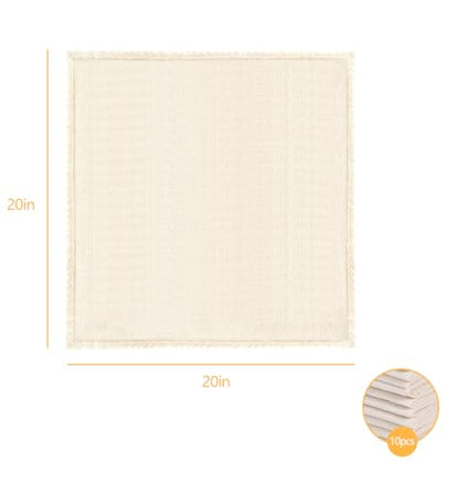 10-Pack 20x20 Inch Unbleached Cotton Cheesecloth – Reusable Muslin Straining Cloth for Yogurt, Nut Milk, Fruit Juice, Cooking Turkey & Cheese Making