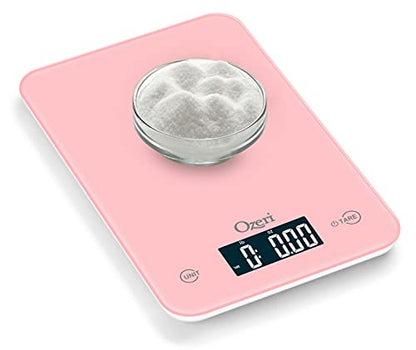 Ozeri Touch Professional Digital Kitchen Scale (12 lbs Edition) in Tempered Glass - color: Crystal Rose