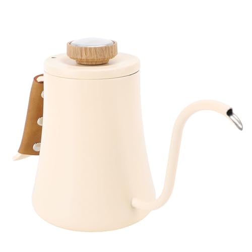 Gooseneck Coffee Kettle Stainless Steel Pour Over Kettle 600ml with Built in Thermometer Ergonomic Handle for Home Brewing and Outdoor Camping