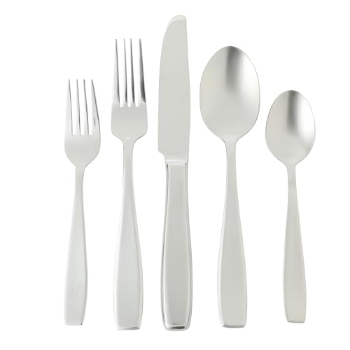 Gibson Home Castleford Flatware Utsensil Set, 20-Piece Stainless Steel Silverware Service for 4 – Modern Polished Finish - size: Service for 4 (20pcs)