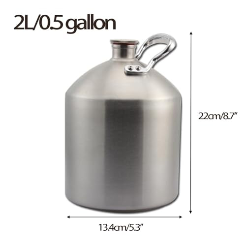 Mini Stainless Steel Beer Keg,Beer Keg,Stainless Steel Beer Barrel with Seal Knob Cover for Home Kitchen Brewing Beer,for Camping Hiking Homebrewing Keep Beverage Fresh,2 Liters - size: 2 Liters