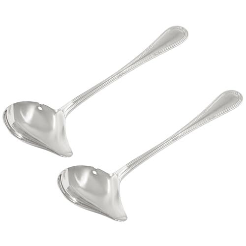 2 Pcs Stainless Steel Sauce Ladle with Pouring Spout Silver | Long Handle, Gravy Ladle, Sauce Drizzle Spoon - size: Silver