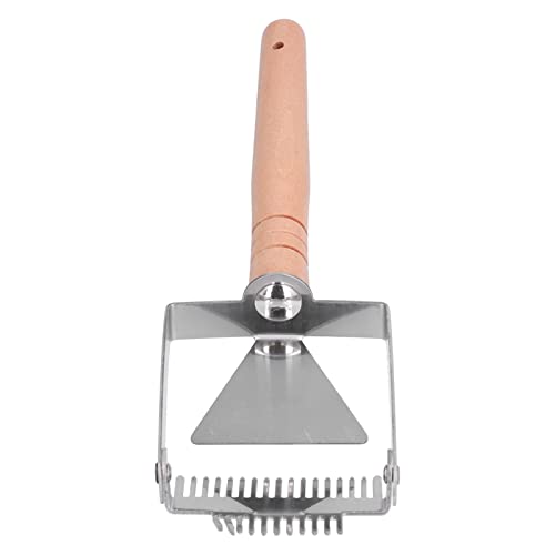 Honey Uncapping Fork,Honeycomb Scraper Hand Beehive Fork,Double Head Honey Cutting Fork,Tine Hive Scraper Tool,Scraper Beehive Tool,Beekeeping Tools (Wooden Handle Double Head)