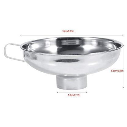 Stainless Steel Funnel, Wide Mouth Kitchen Funnel for Liquids and Solids, with Sturdy Handle for Easy Storage and, Works with Canning Jars (58mm) - size: 58mm