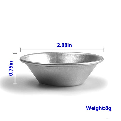 25Pack Egg Tart Molds Tiny Pie Tartlets Dessert Mold Pans Tin Puto Cup Bakeware Cake Cookie Mold, Round Resuable Nonstick (Aluminum)