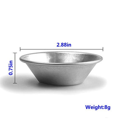 25Pack Egg Tart Molds Tiny Pie Tartlets Dessert Mold Pans Tin Puto Cup Bakeware Cake Cookie Mold, Round Resuable Nonstick (Aluminum)