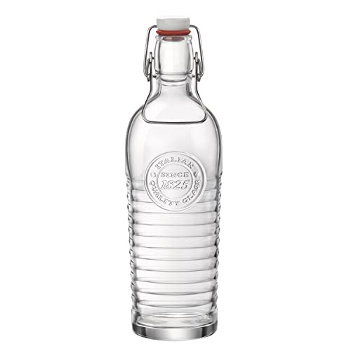 Bormioli Rocco Officina 1825 flip Vintage Top Bouteille en verre - 1000 ml (33,75 oz) (Pack of 6) - size: 40.6 Ounces (Pack of 6)