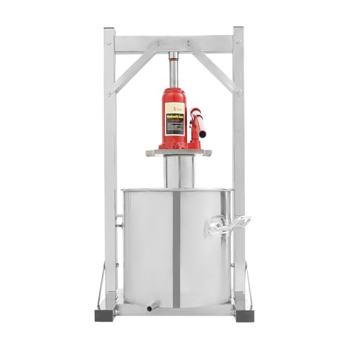 Fruit Wine Press 3.2 Gallon Hydropress Cider Grape Press Crusher Grinder Apple Juice Maker With Hydraulic Jack, Food Grade Stainless Steel - color: with Jack