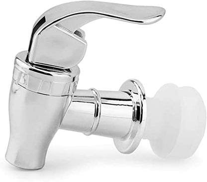 Cornucopia Brands Push Style Spigots for Beverage Dispenser Carafes (2-Pack), Replacement Lever Pour Spouts, Chrome Design Lock Open Style